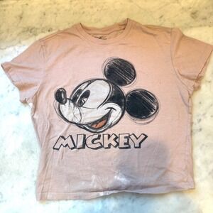 Disney Mickey Mouse Graphic T-Shirt Short Sleeve Casual Top Women's S